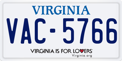 VA license plate VAC5766