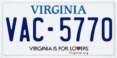 VA license plate VAC5770