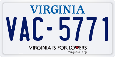 VA license plate VAC5771