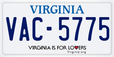 VA license plate VAC5775