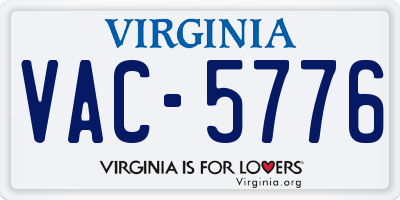 VA license plate VAC5776