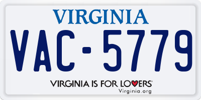 VA license plate VAC5779