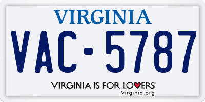 VA license plate VAC5787