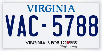 VA license plate VAC5788