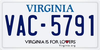 VA license plate VAC5791