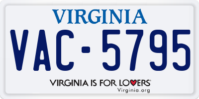 VA license plate VAC5795