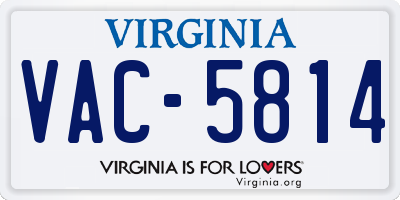 VA license plate VAC5814