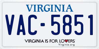 VA license plate VAC5851