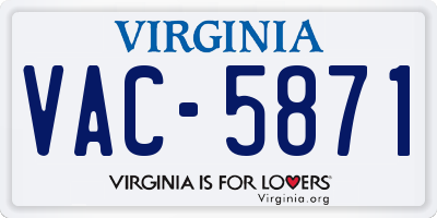 VA license plate VAC5871