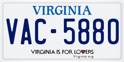 VA license plate VAC5880