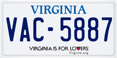 VA license plate VAC5887