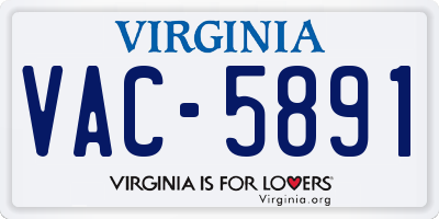 VA license plate VAC5891