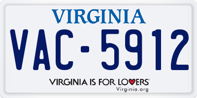 VA license plate VAC5912