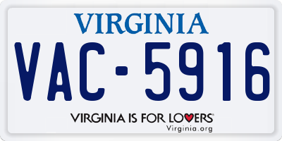 VA license plate VAC5916