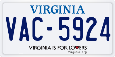 VA license plate VAC5924