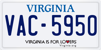 VA license plate VAC5950