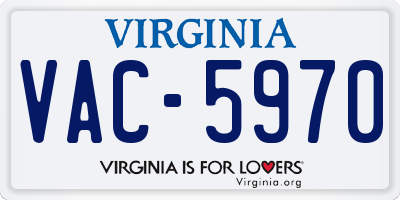 VA license plate VAC5970
