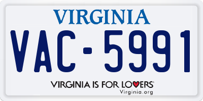 VA license plate VAC5991