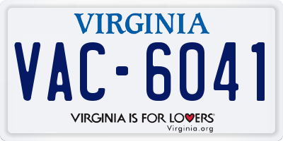 VA license plate VAC6041