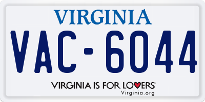 VA license plate VAC6044