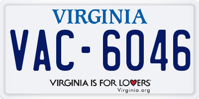 VA license plate VAC6046