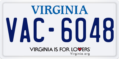 VA license plate VAC6048