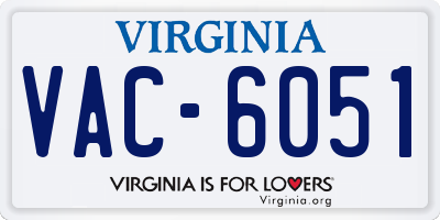 VA license plate VAC6051