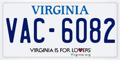 VA license plate VAC6082