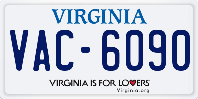 VA license plate VAC6090