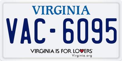 VA license plate VAC6095