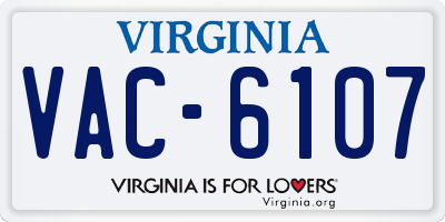 VA license plate VAC6107