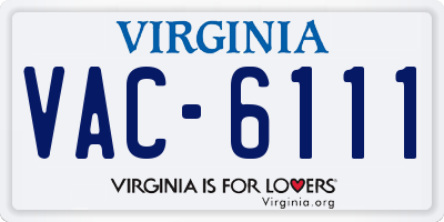 VA license plate VAC6111