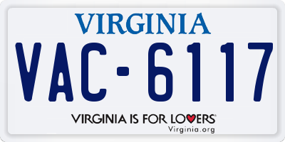 VA license plate VAC6117