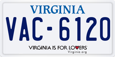 VA license plate VAC6120
