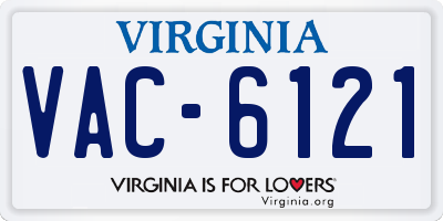 VA license plate VAC6121