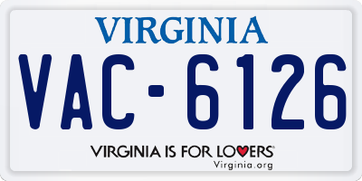 VA license plate VAC6126