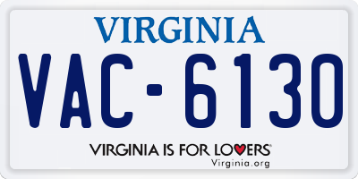 VA license plate VAC6130