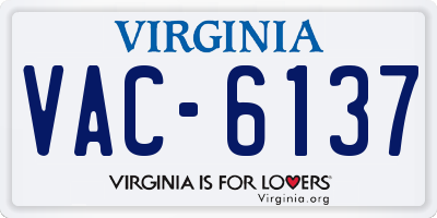 VA license plate VAC6137