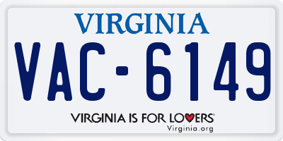 VA license plate VAC6149