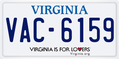 VA license plate VAC6159