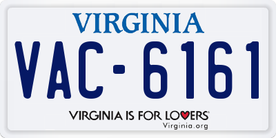 VA license plate VAC6161
