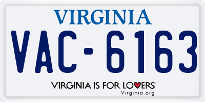 VA license plate VAC6163