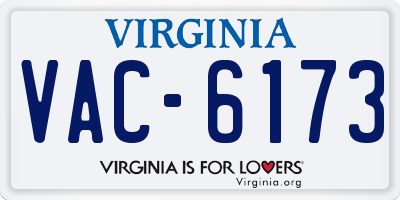 VA license plate VAC6173