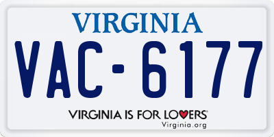 VA license plate VAC6177