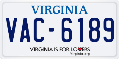 VA license plate VAC6189