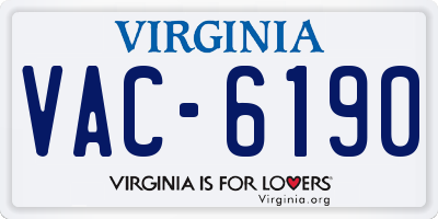 VA license plate VAC6190