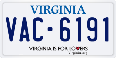 VA license plate VAC6191