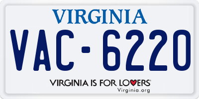 VA license plate VAC6220