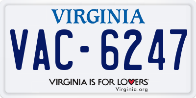 VA license plate VAC6247