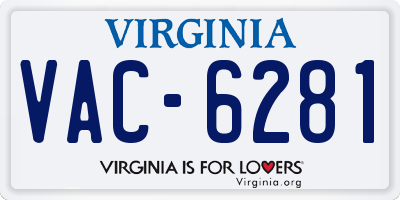 VA license plate VAC6281